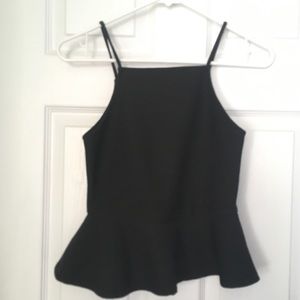 Black peplum tank top